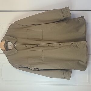 Twothirds Sherpa Lined Corderoy Collar Cuff Olive Green Barn Jacket Coat Size XL